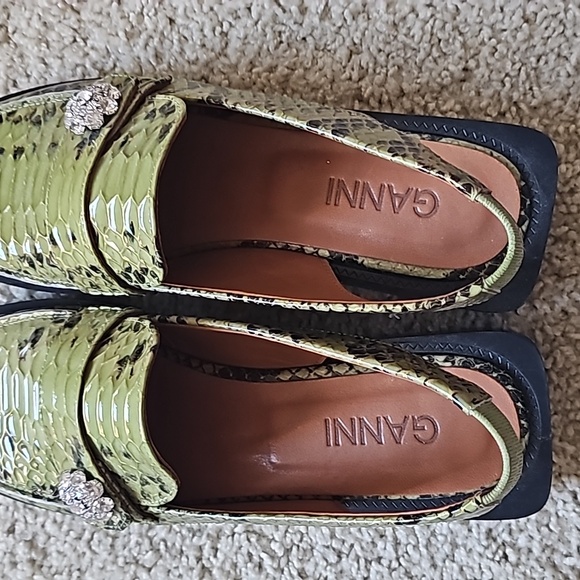 Ganni Patent Sling Back Mule Loafers - Picture 8 of 9